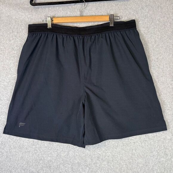 Fabletics Mens Size XXL Athletic Running Shorts Black 7" Elastic Waist Pockets - Picture 1 of 7